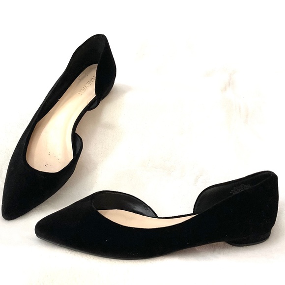 BLACK NINE WEST MINIMALIST DRESSY D’ORSAY POINTED TOE BALLET FLATS SZ 10M - Picture 6 of 13